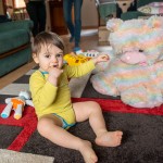 À Thioville avec le nounours géant de son tonton Nicolas.
